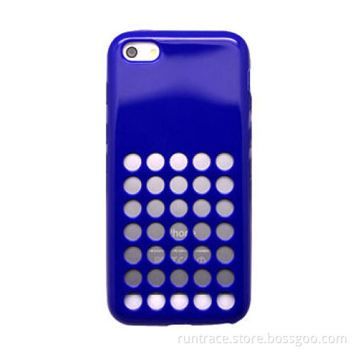 TPU Case for iPhone 5C, with Round Hole Decorated on the Back, Made of High Quality